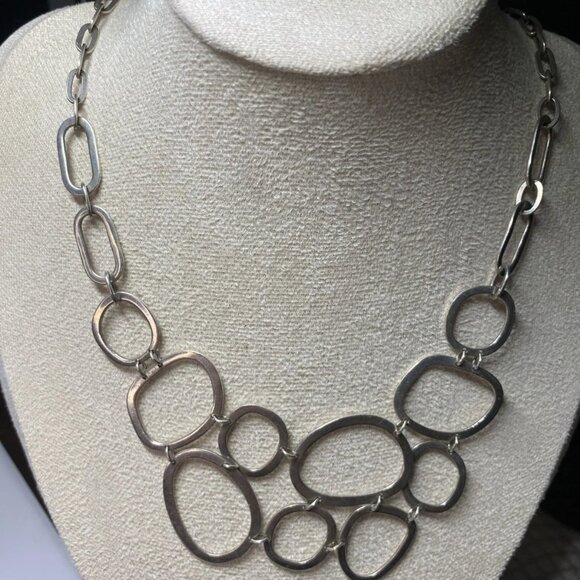 GLP Sterling Silver 925 Oval Link Necklace 16” w/ 1.5” Drop, 24.57g - Picture 8 of 12